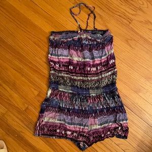 Xhilaration purple/blue Strapless Romper